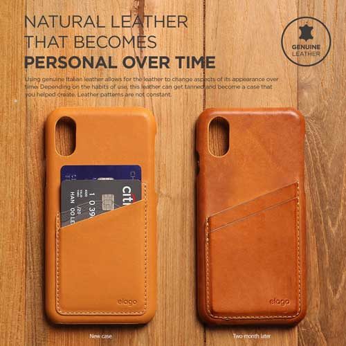 ELAGO Genuine Leather Case Brown iPhone X